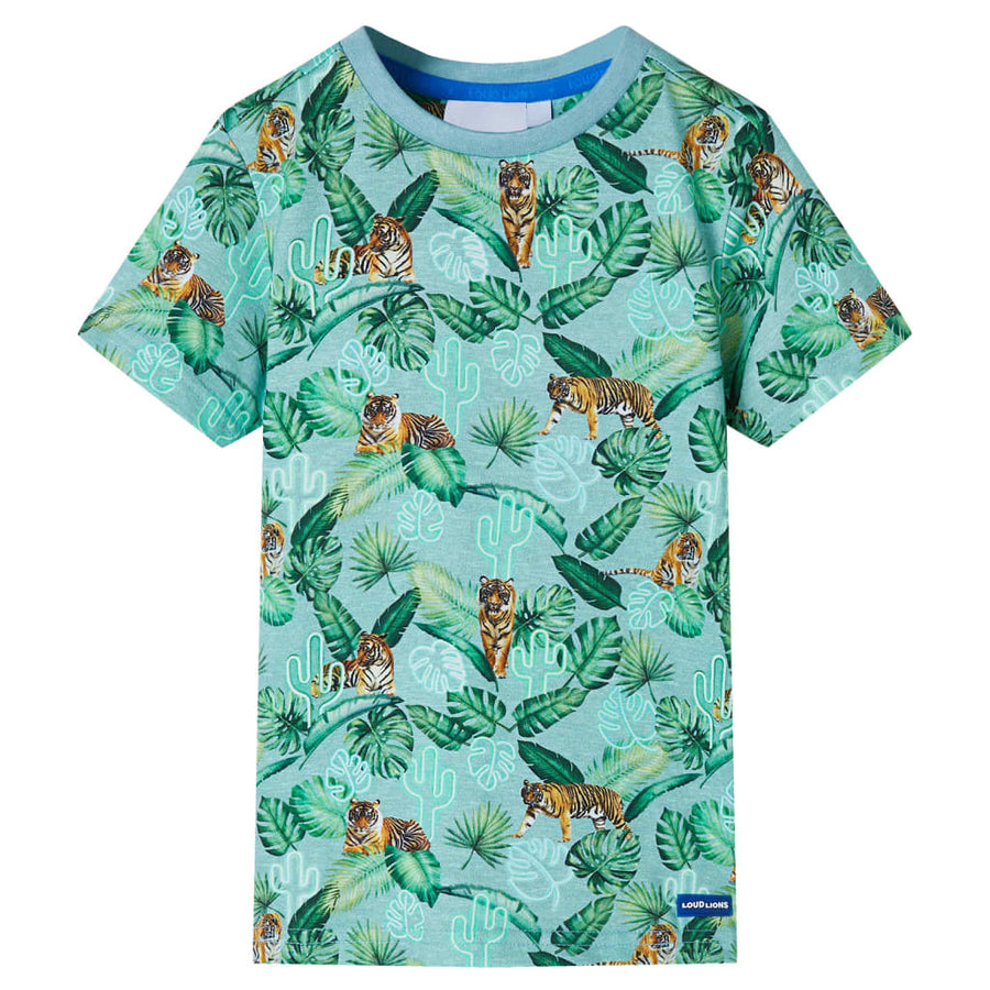 Kindershirt 140 gemêleerd lichtgroen 140