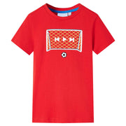 Kindershirt 116 rood katoen voetbal