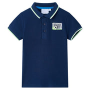 Kinderpoloshirt 116 marineblauw katoen