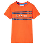 Kindershirt 116 donkeroranje katoen