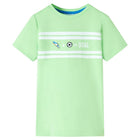 Kindershirt 128 neongroen voetbalprint
