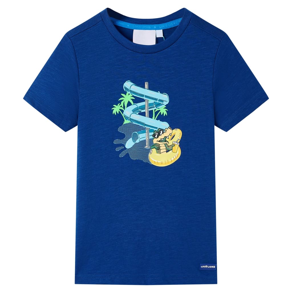 Kindershirt 128 donkerblauw Blauw