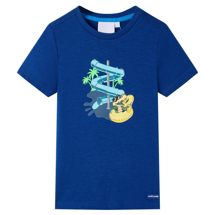 Kindershirt 128 donkerblauw Blauw