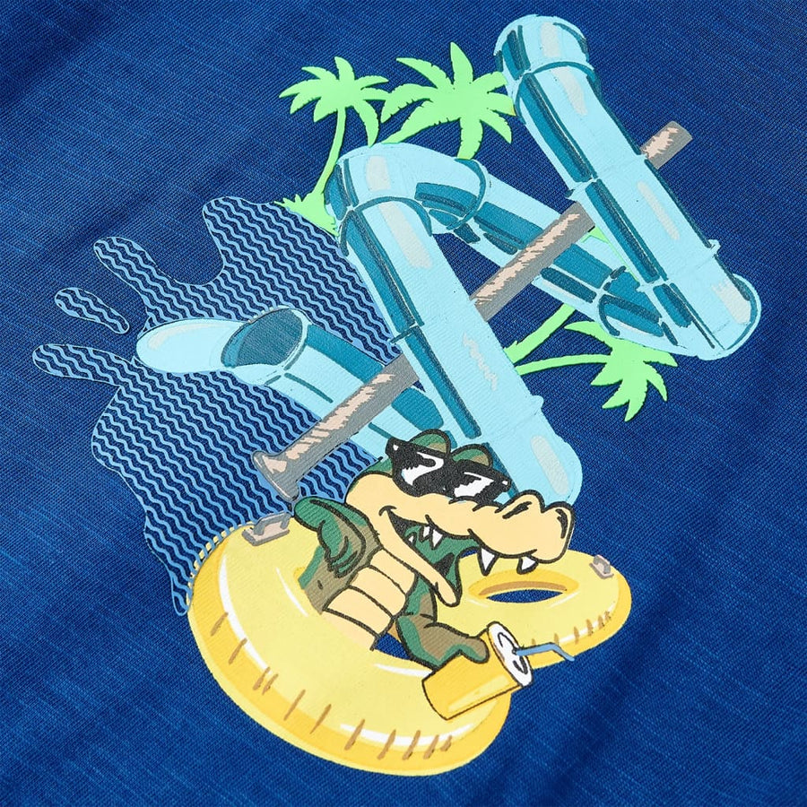 Kindershirt 128 donkerblauw Blauw
