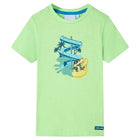 Kindershirt 116 neongroen katoen polyester elastaan