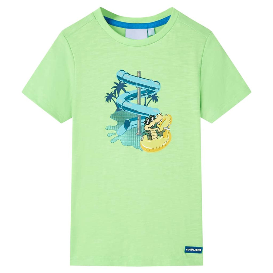 Kindershirt 116 neongroen Groen