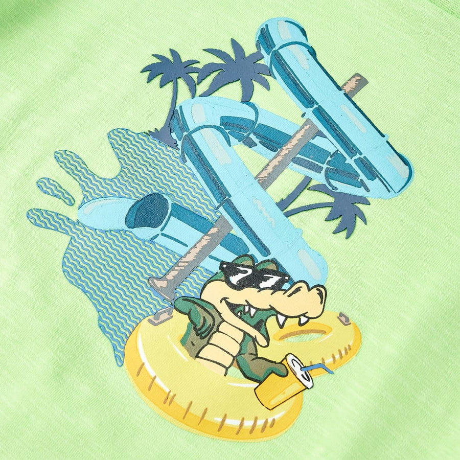 Kindershirt 116 neongroen Groen