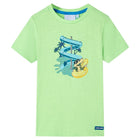 Kindershirt 128 neongroen katoen polyester