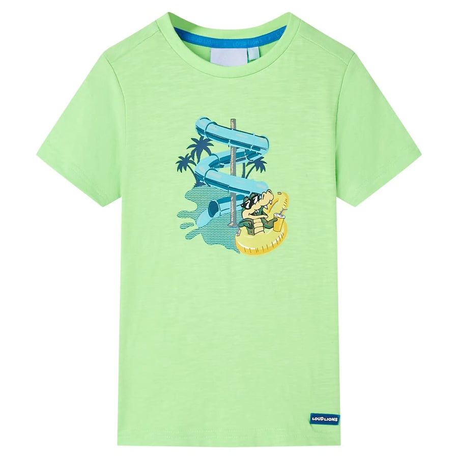 Kindershirt 128 neongroen Groen