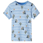 Kindershirt 128 gemengd blauw