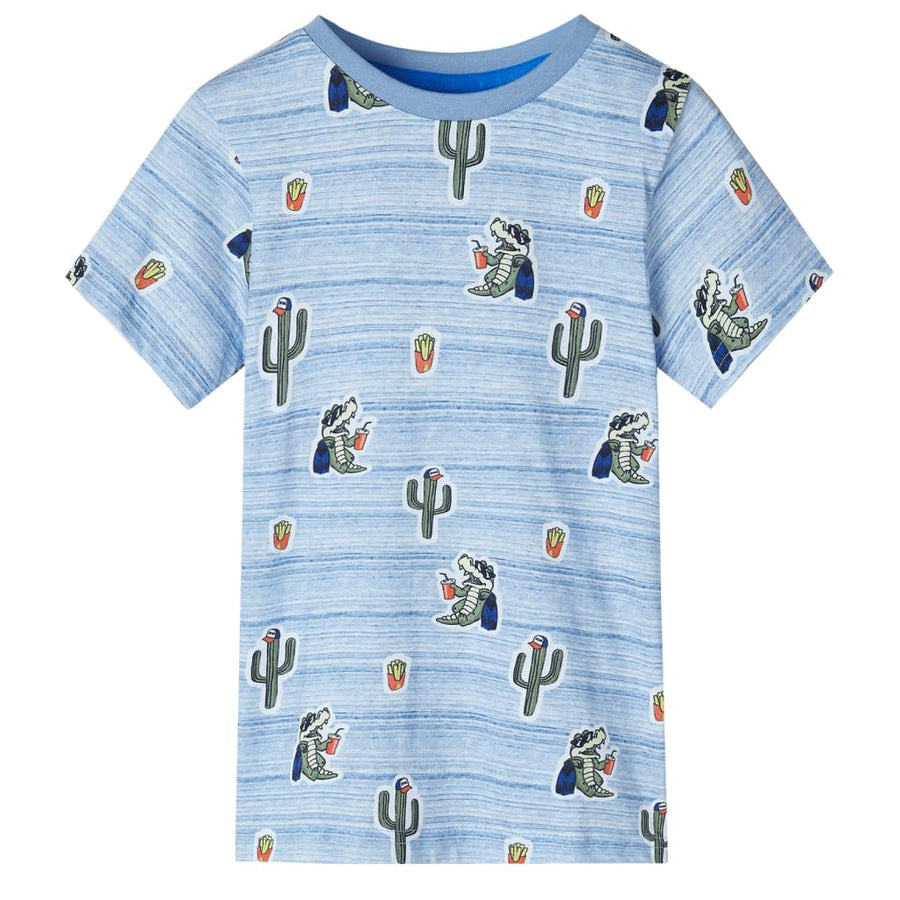 Kindershirt 140 gemengd blauw Blauw