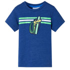 Kindershirt 128 gemêleerd donkerblauw
