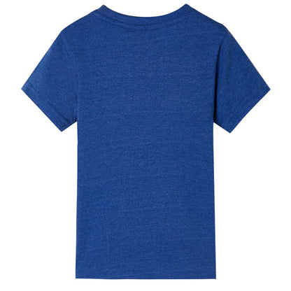 Kindershirt 128 gemêleerd donkerblauw