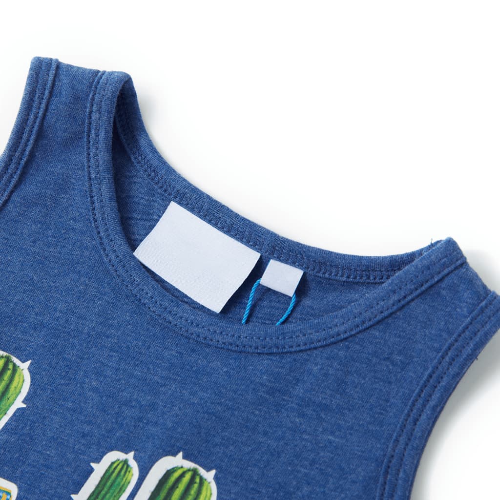 Kindertopje 116 gemêleerd donkerblauw Donkerblauw