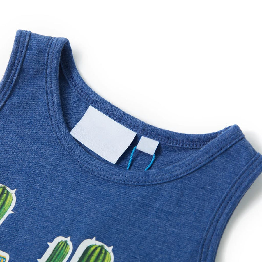 Kindertopje 128 gemêleerd donkerblauw Donkerblauw