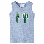 Kindertopje 104 gemêleerd blauw cactus