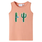 Kindertopje 140 lichtoranje cactusprint