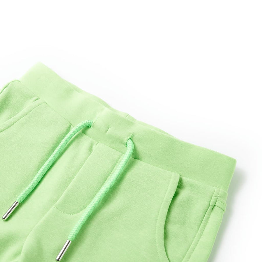 Kindershort 128 fluorescerend groen 128