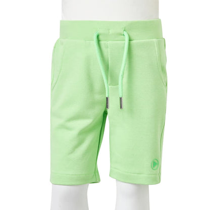 Kindershort 128 fluorescerend groen 128