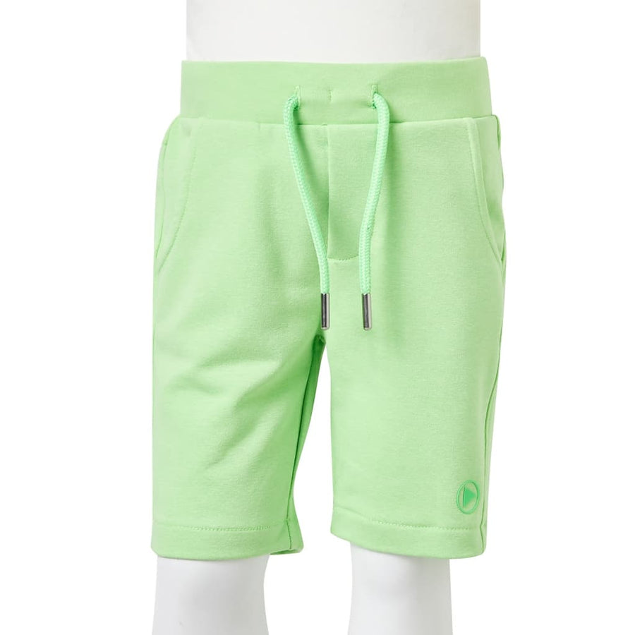 Kindershort 128 fluorescerend groen 128