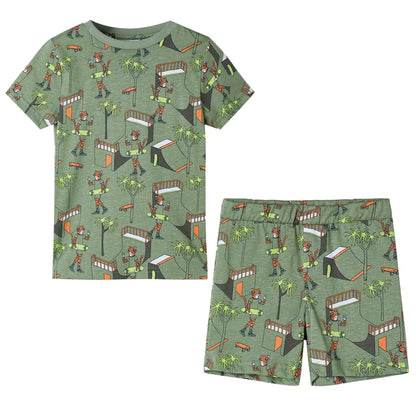 Kinderpyjama met korte mouwen 104 lichtkakikleurig 104
