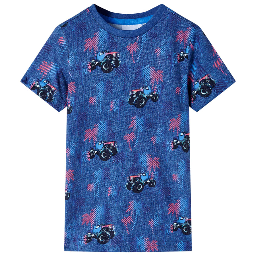 Kindershirt 104 gemêleerd donkerblauw Blauw 104
