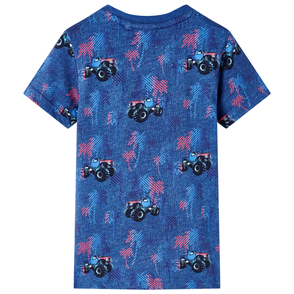 Kindershirt 104 gemêleerd donkerblauw Blauw 104