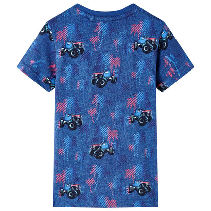 Kindershirt 104 gemêleerd donkerblauw Blauw 104
