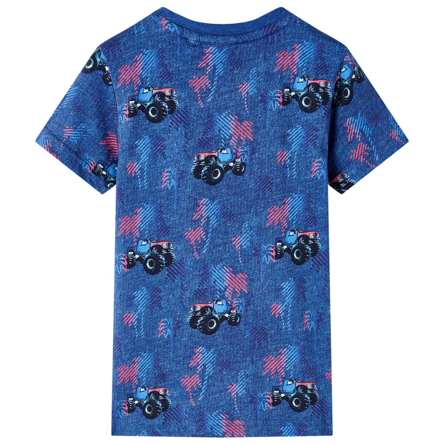 Kindershirt 104 gemêleerd donkerblauw Blauw 104