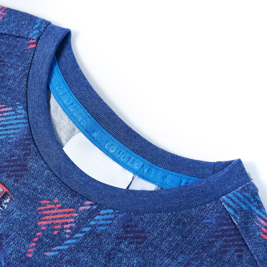 Kindershirt 104 gemêleerd donkerblauw Blauw 104