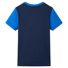 Kindershirt 104 blauw en marineblauw 104