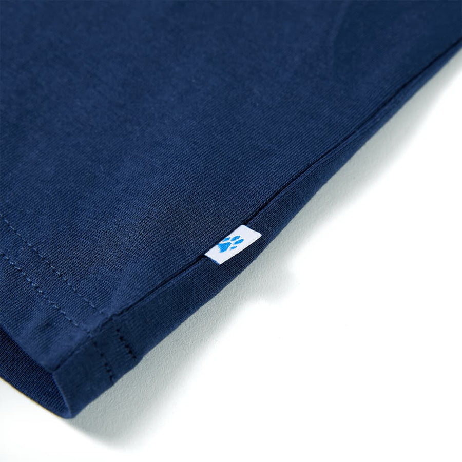 Kindershirt 116 blauw en marineblauw 116