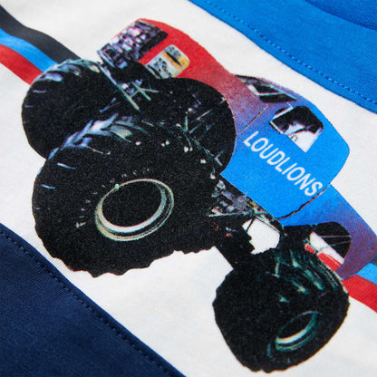 Kindershirt 128 blauw en marineblauw 128