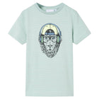 Kindershirt streepjes lichtmint maat 104