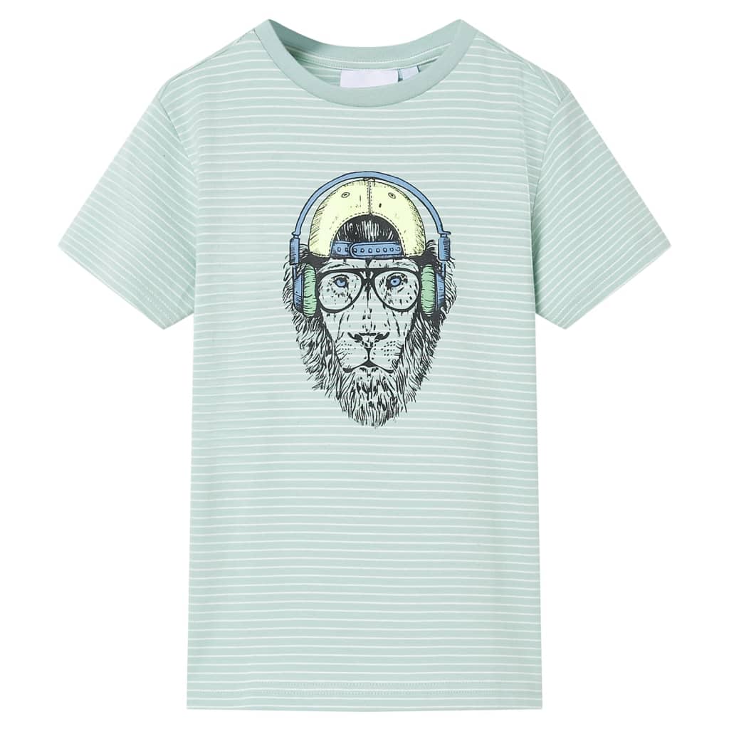 Kindershirt met strepen 104 lichtmint 104