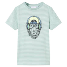 Kindershirt met strepen 104 lichtmint 104