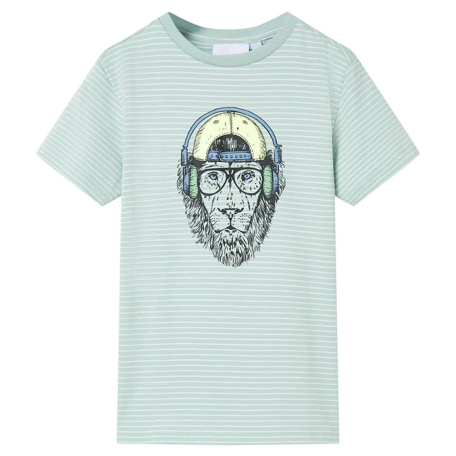 Kindershirt met strepen 104 lichtmint 104