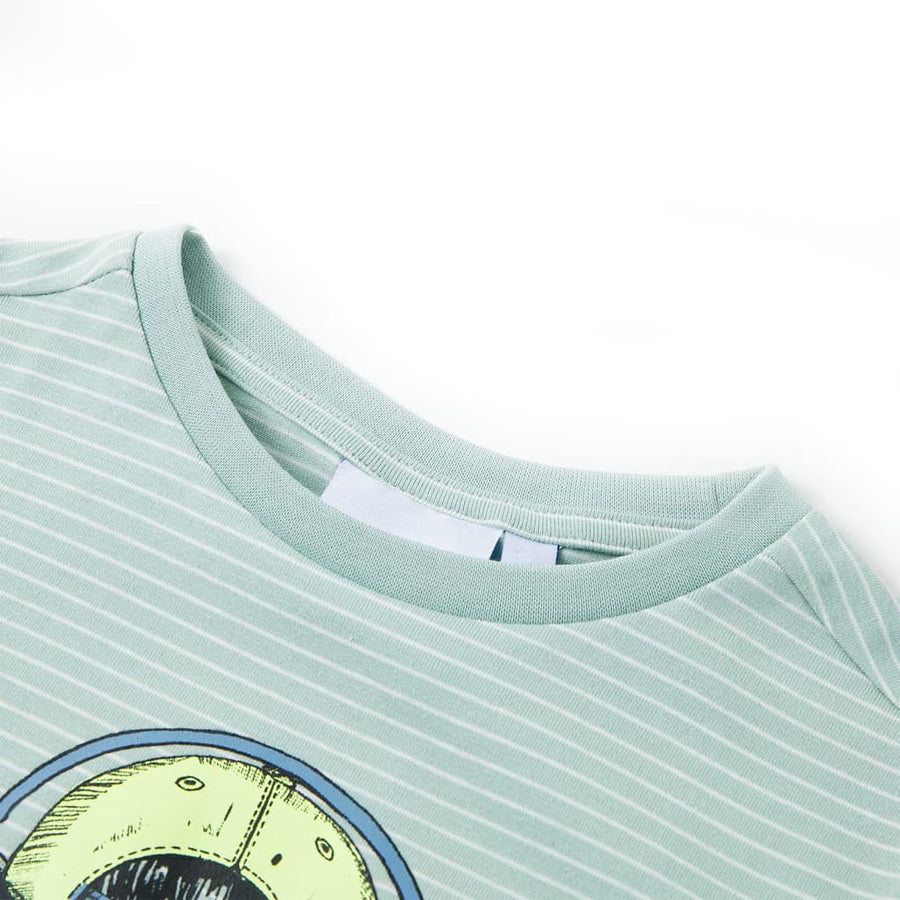 Kindershirt met strepen 104 lichtmint 104