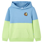 Children's hooded jumper 92 blue and soft yellow
