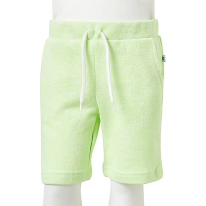 Kindershorts met trekkoord 140 neongeel