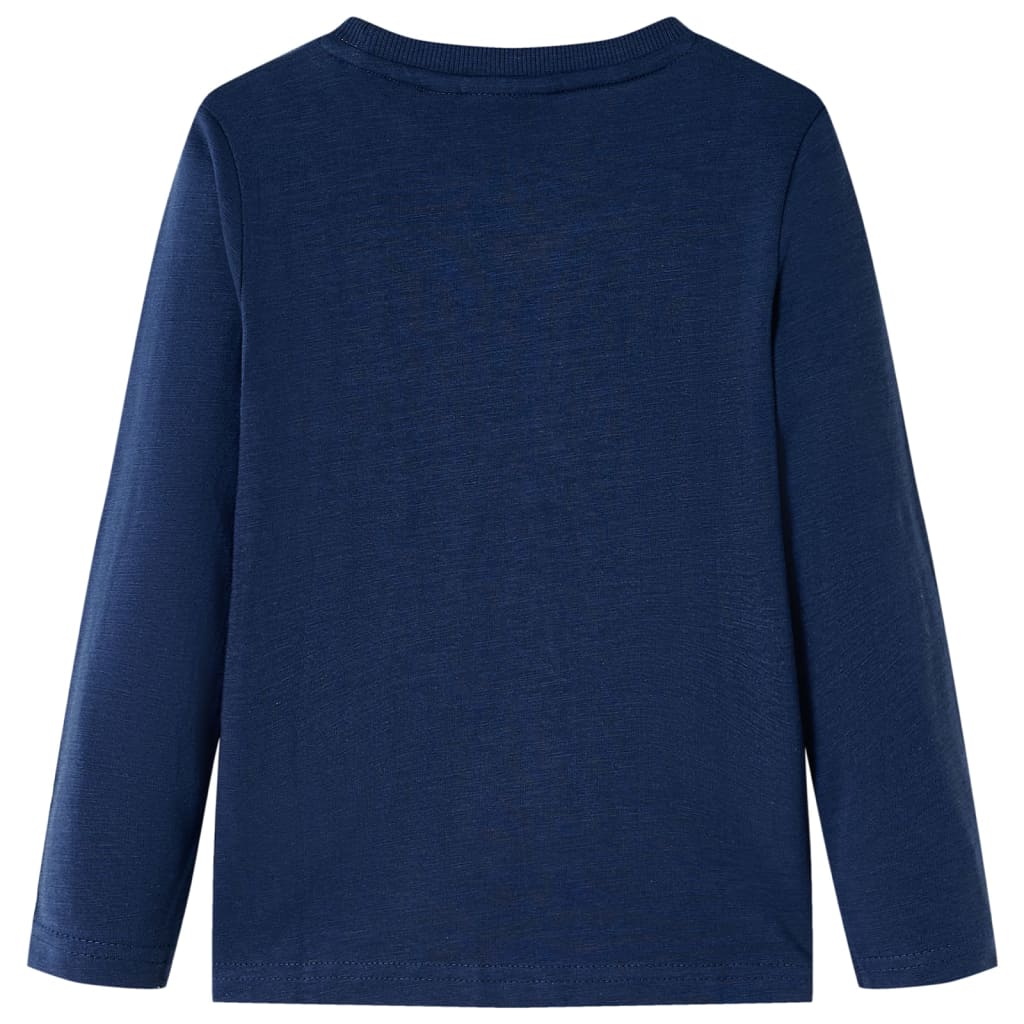 Kindershirt met lange mouwen 128 gemêleerd marineblauw Marineblauw