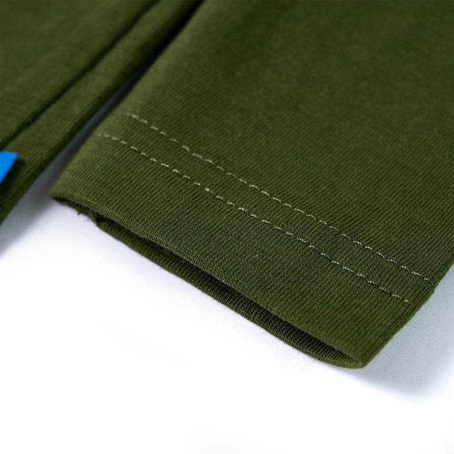 Kindershirt met lange mouwen 104 donkerkakikleurig Kaki 104