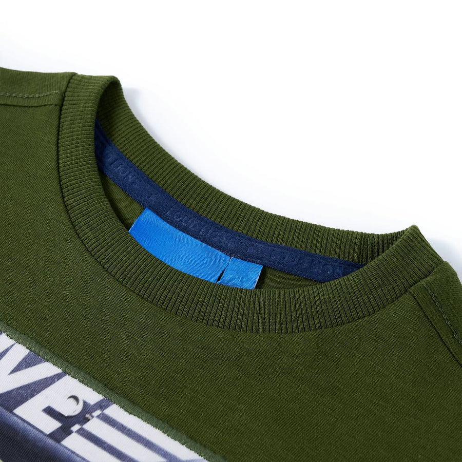 Kindershirt met lange mouwen 116 donkerkakikleurig Kaki 116