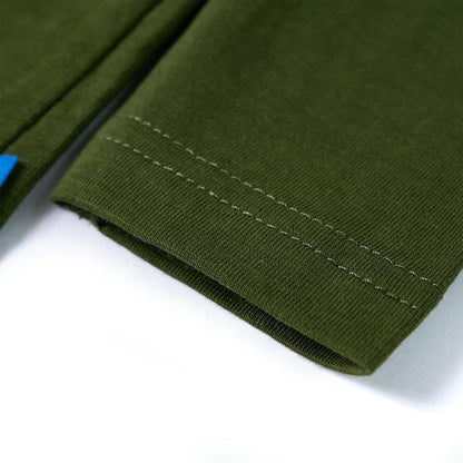 Kindershirt met lange mouwen 128 donkerkakikleurig Kaki 128