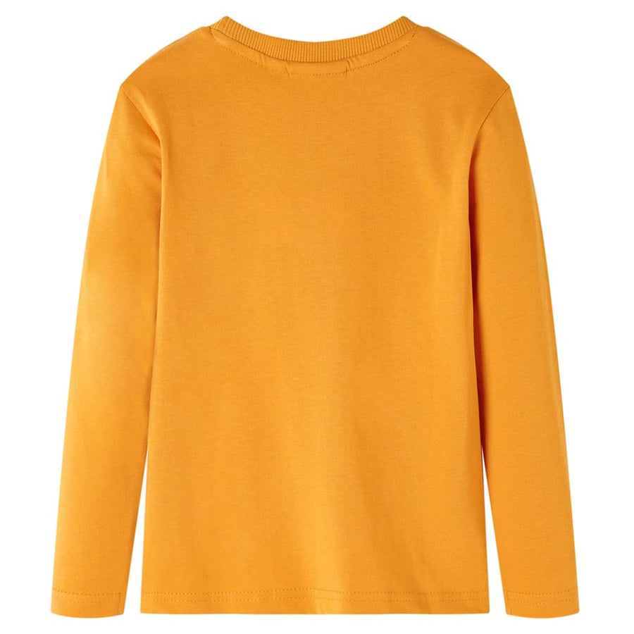 Kindershirt met lange mouwen 92 okerkleurig Oker