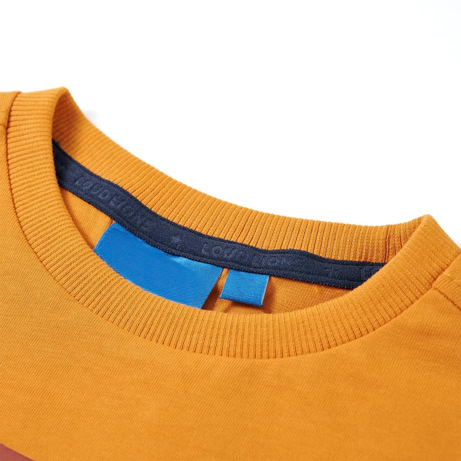 Kindershirt met lange mouwen 92 okerkleurig Oker