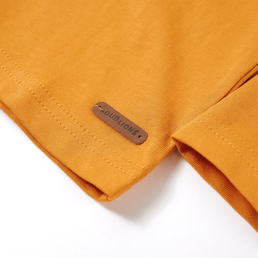 Kindershirt met lange mouwen 92 okerkleurig Oker