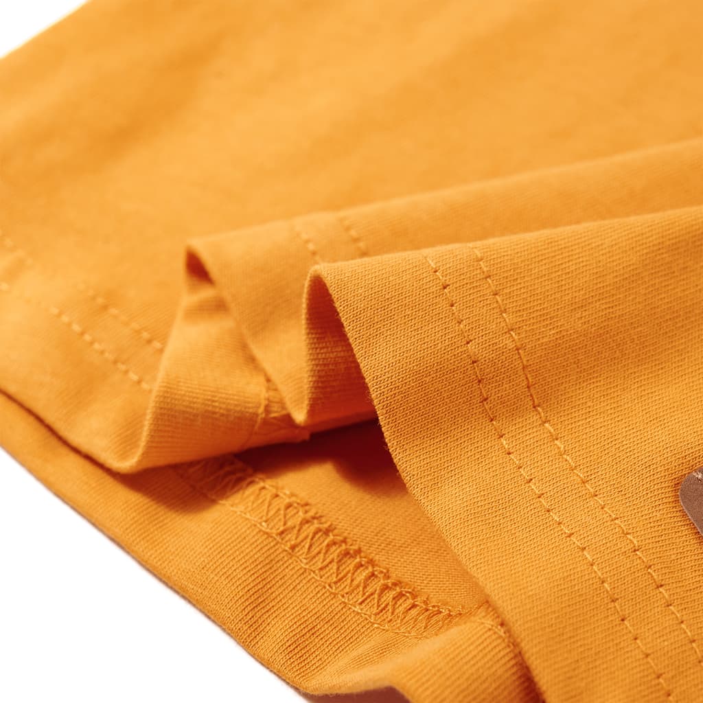 Kindershirt met lange mouwen 92 okerkleurig Oker
