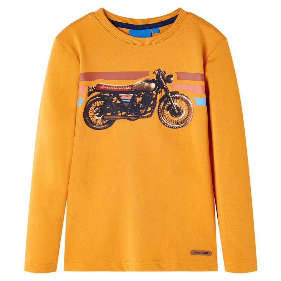 Kindershirt met lange mouwen 104 okerkleurig Oker 104