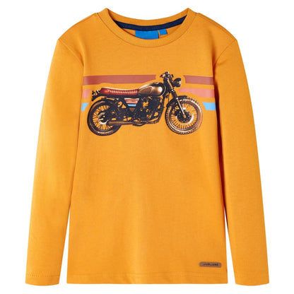 Kindershirt met lange mouwen 116 okerkleurig Oker 116